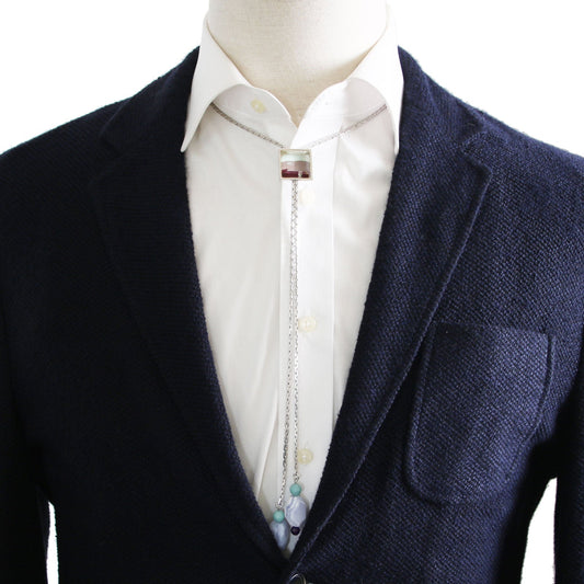 Chain Bolo Tie Purple Blue Lace Amethyst TAMARUSAN