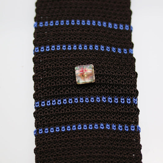 Tie Tack Pink Blue Square Original Resin TAMARUSAN