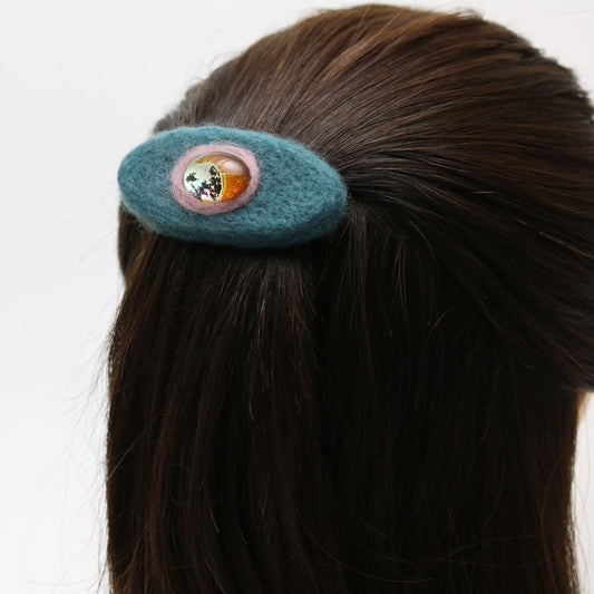 Barrette Felt Pansy Orange TAMARUSAN