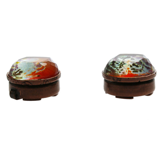 Button Cover Cufflinks Orange Pansy TAMARUSAN