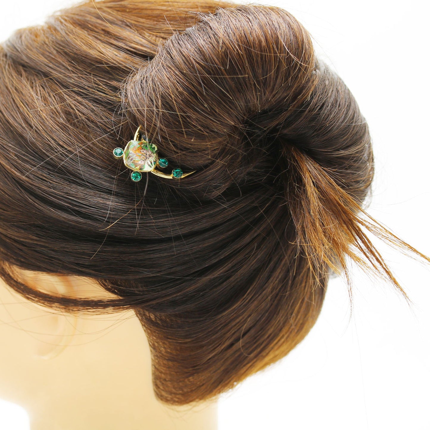 Hair Comb Green Gold Small TAMARUSAN