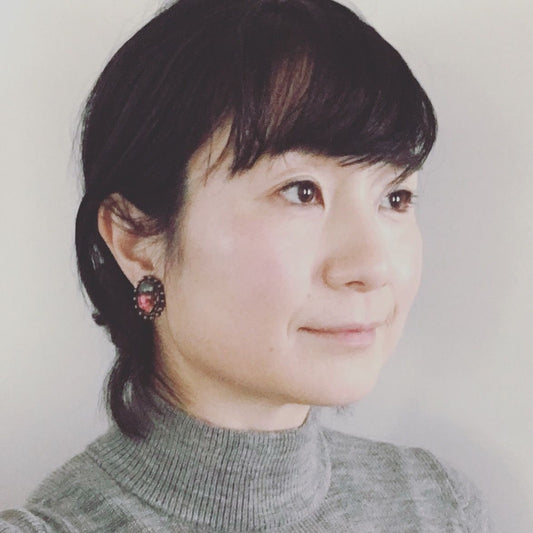 Pansy Earrings Ellipse Antique Style Multicolor TAMARUSAN