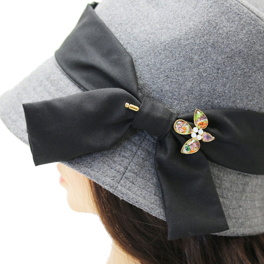 Hatpin Bird Pansy Amethyst Gold Multicolor TAMARUSAN