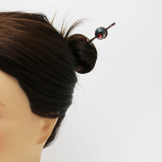 Changeable Ornament Hairpin Pansy Iron Wood Multicolor TAMARUSAN