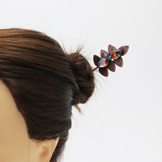 Changeable Ornament Hairpin Leaf Orange TAMARUSAN