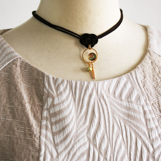 Derk Red Ribbon Choker Awaji Knot TAMARUSAN