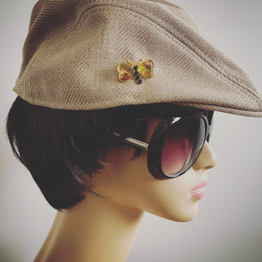 Pin Brooch Butterfly Green Gold TAMARUSAN