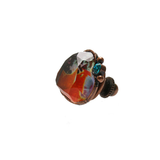 Pin Brooch Heart Pansy Orange TAMARUSAN