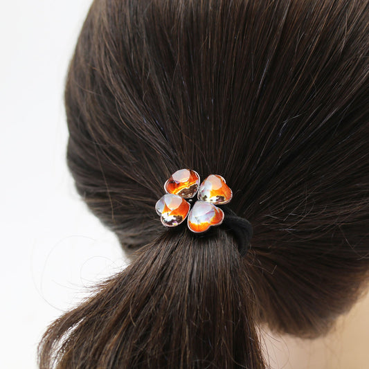 Hair Elastic Gorgeous Orange Pansy Clover TAMARUSAN