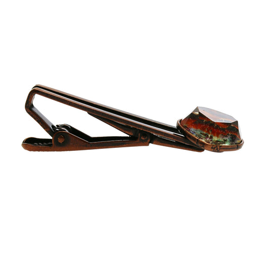 Simple Tie Clip Heart Pansy Orange TAMARUSAN