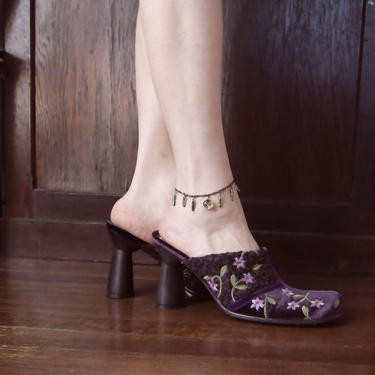 Anklet Musical Note Green Freshwater Pearl TAMARUSAN