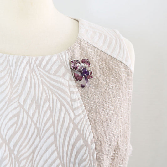 Brooch Purple Amethyst Four-Leaf Clover TAMARUSAN