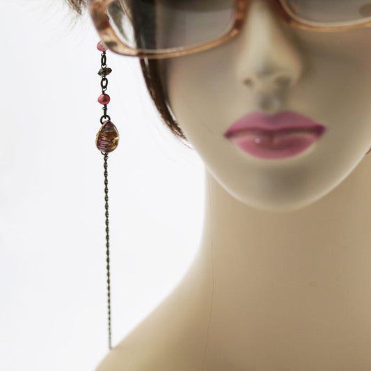 Eyeglass Chain Pink Musical Notes Asymmetric TAMARUSAN