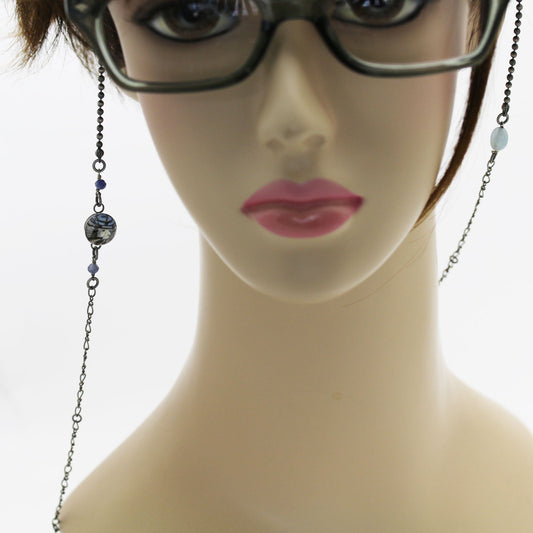 Eyeglass Chain Blue Musical Note Aquamarine TAMARUSAN