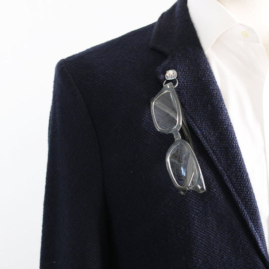 Eyeglass Holder Brooch Notes Blue Unisex TAMARUSAN