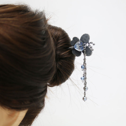 Hairpin Butterfly Blue Musical Note TAMARUSAN