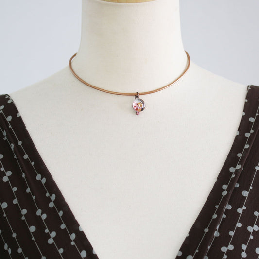 Leather Choker Musical Note Pink TAMARUSAN