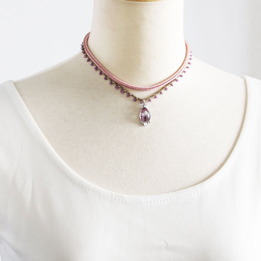 Choker Ribbon Pink Musical Note Silk TAMARUSAN