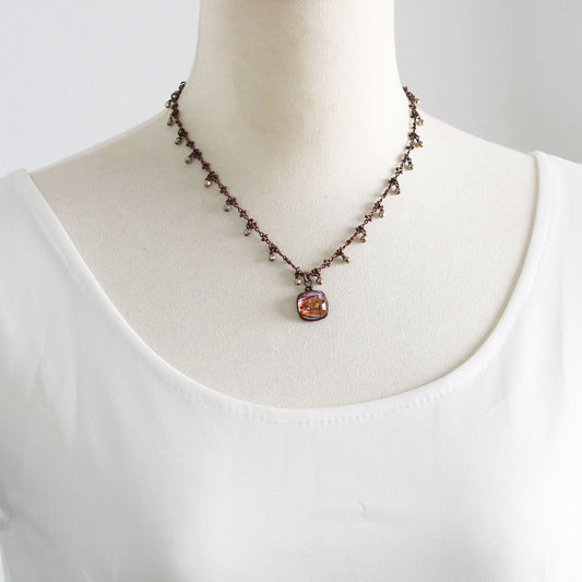 Necklace Pink Musical Note Hematite TAMARUSAN