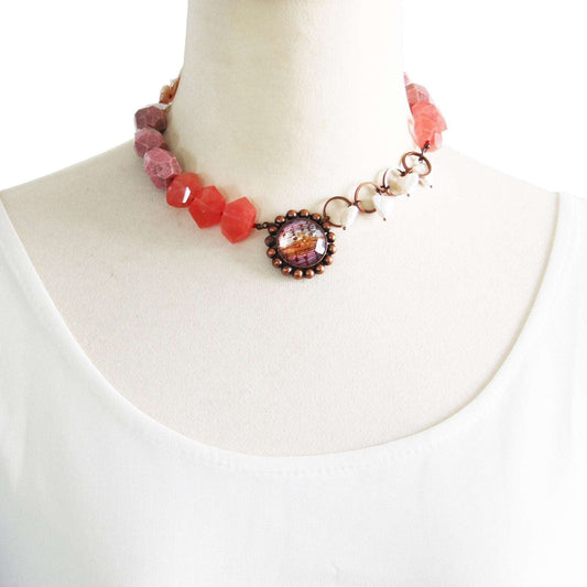 Asymmetry Choker PInk Quartz Roadnite TAMARUSAN