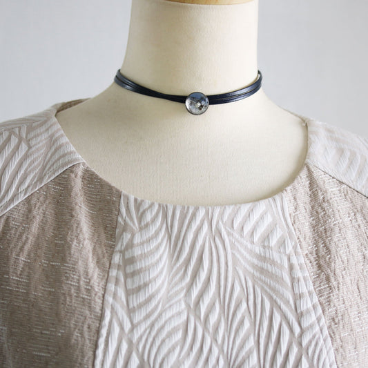 Leather Choker Musical Note Blue TAMARUSAN