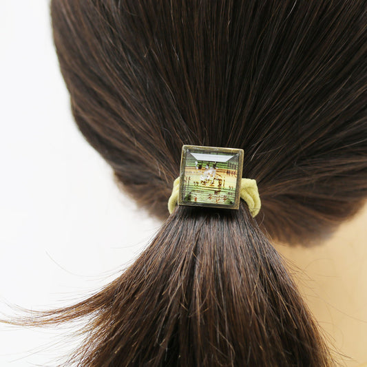 Pony Tail Holder Notes Music Notes Green TAMARUSAN