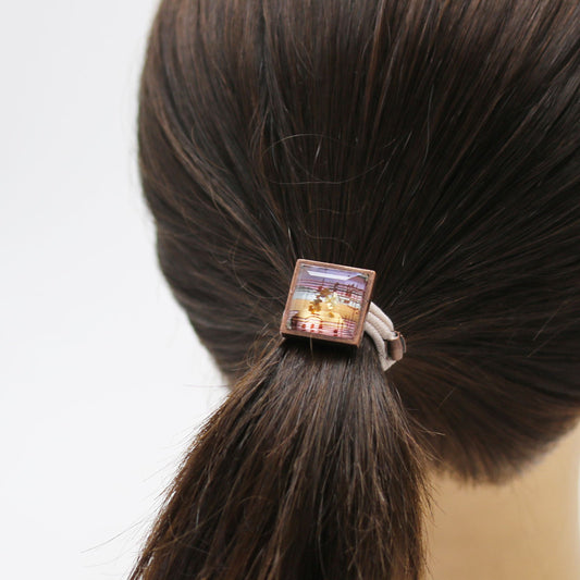 Hair Elastic Musical Note Pink Square TAMARUSAN