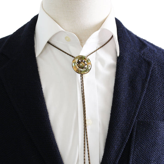 Chain Bolo Tie Musical Note Green Unisex TAMARUSAN