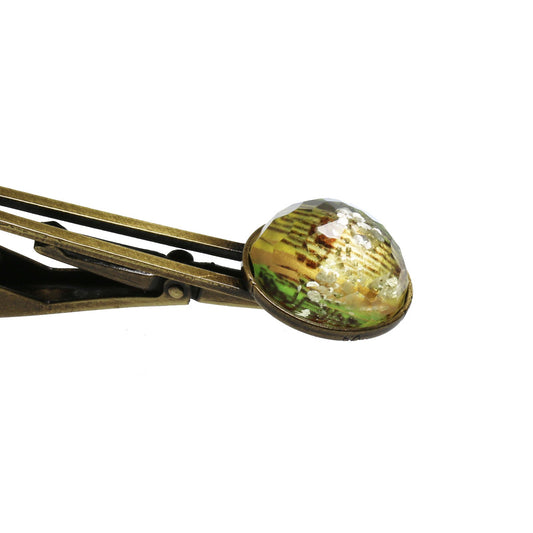 Simple Tie Clip Muscial Note Green TAMARUSAN