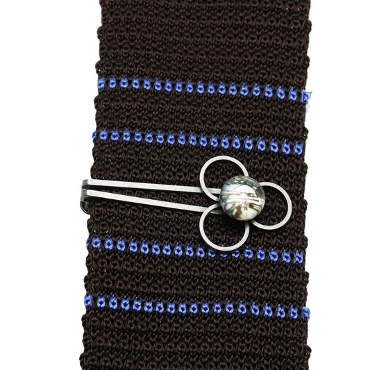 Gorgeous Tie Clip Musical Note Flower Blue TAMARUSAN