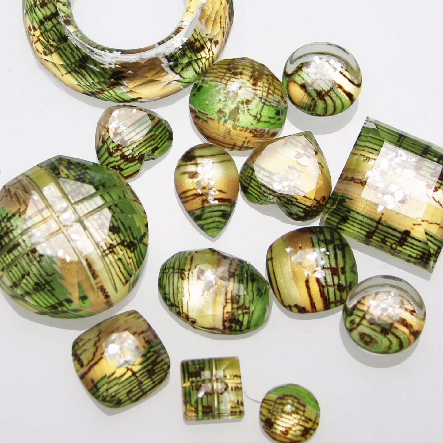 Button Cover Cufflinks Musical Note Green TAMARUSAN