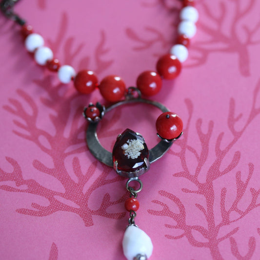 Haori Himo Red Coral white Onyx TAMARUSAN
