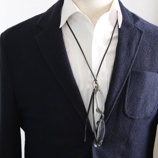 Eyeglass Holder Leather Red Resin TAMARUSAN