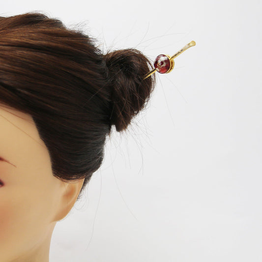 Hairpin Stick Red Japanese Style TAMARUSAN