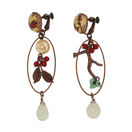 Mismatched Earrings Amethyst Red TAMARUSAN