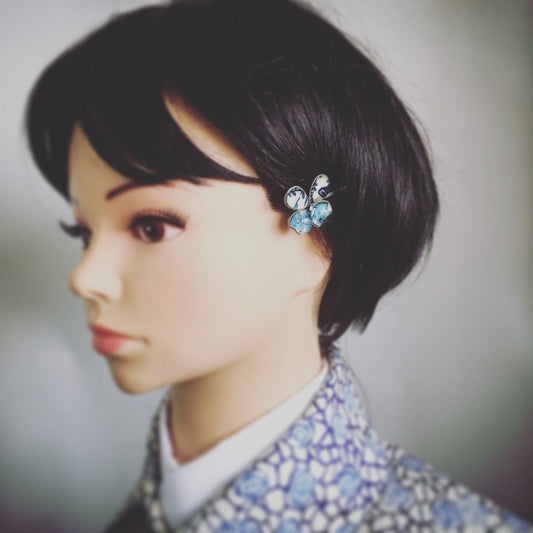 Gorgeous Hairpin Blue Butterfly Removable TAMARUSAN