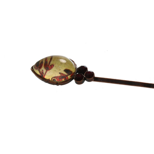 Hairpin Red Removable Simple Flower TAMARUSAN