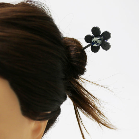 Stick Hairpin Flower Blue Lapis Lazuli TAMARUSAN