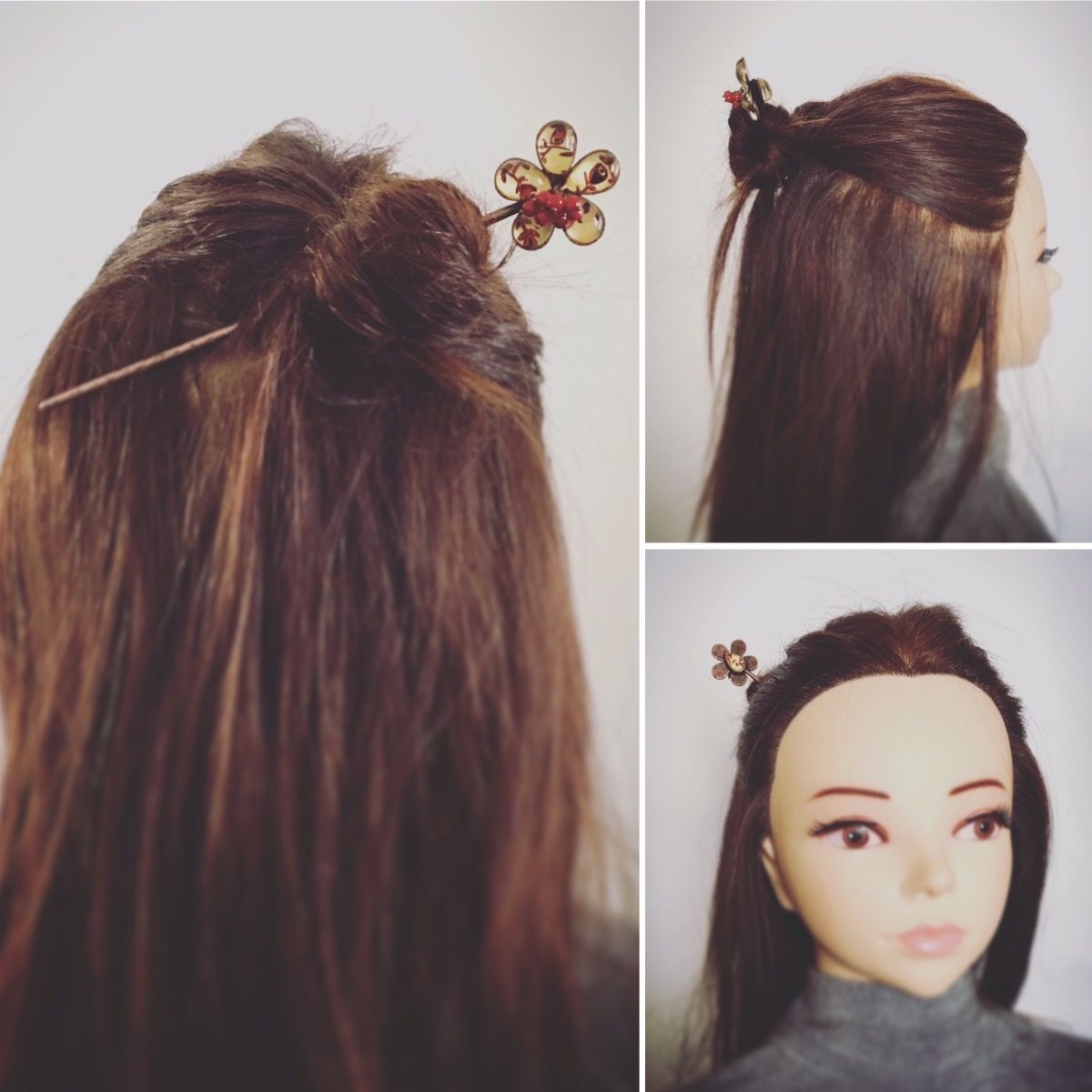 One Stick Hairpin Coral Flower Red TAMARUSAN