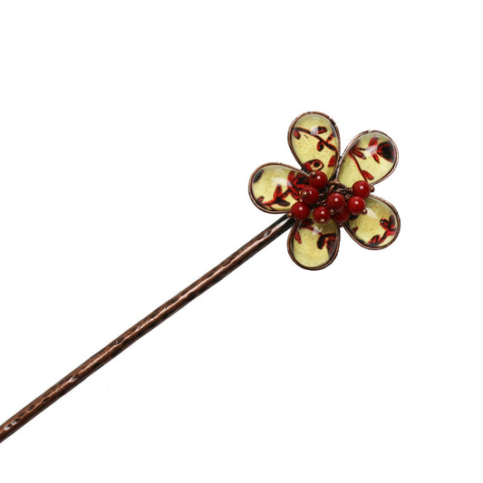 One Stick Hairpin Coral Flower Red TAMARUSAN