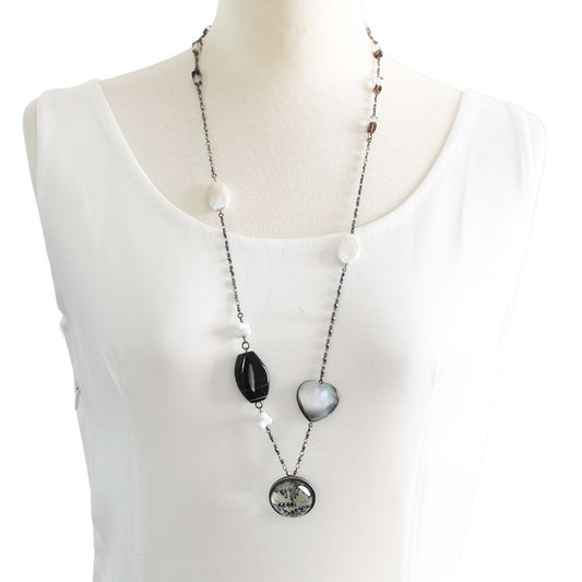 Long Necklace Agate Blue TAMARUSAN