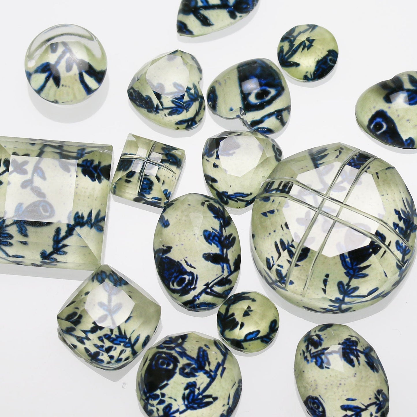 Glasses Chain Blue Flower Square TAMARUSAN