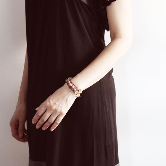 Bracelet Rhodonite Violet Pink TAMARUSAN