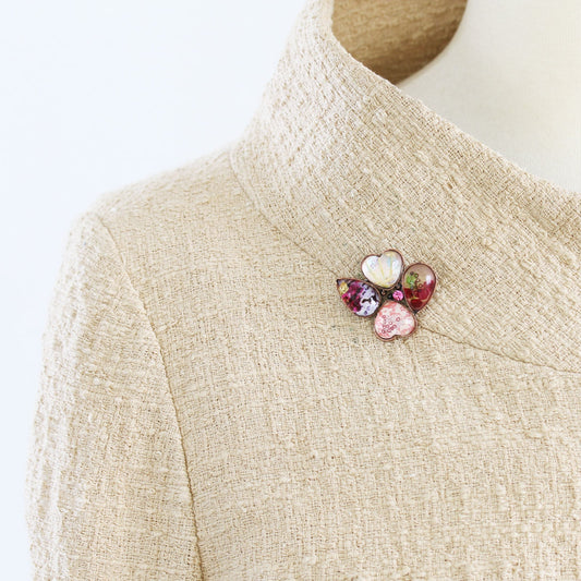 Brooch Flower Pink Resin TAMARUSAN