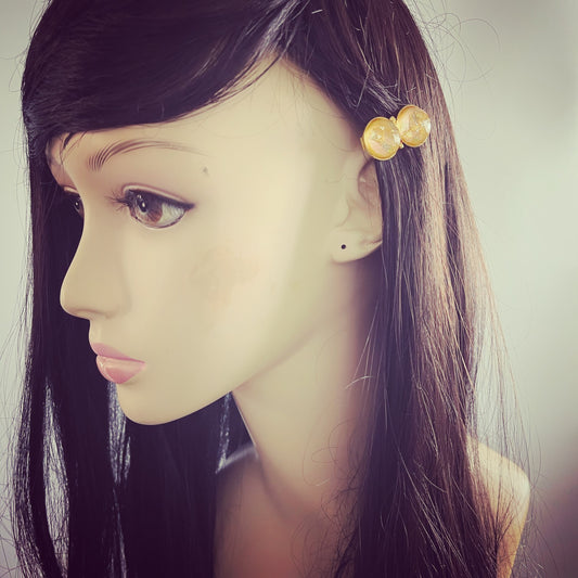 Hair Clip Pink Gold 24k Resin TAMARUSAN