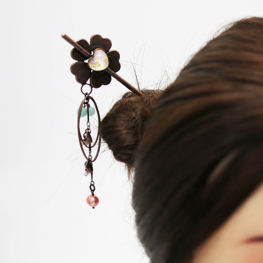 One Stick Hairpin Flower Pink TAMARUSAN