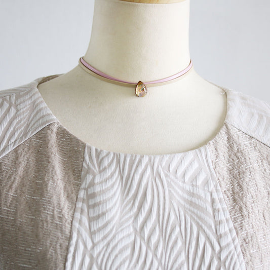 Double Leather Choker Pink Pollen TAMARUSAN