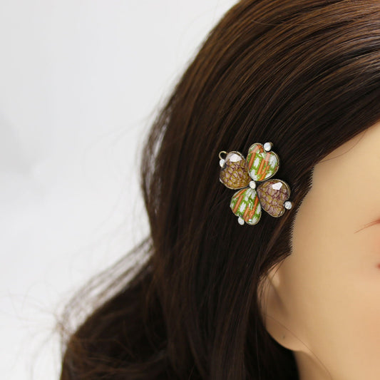 Hair Clip Four-Leaf Clover Cicada Green TAMARUSAN