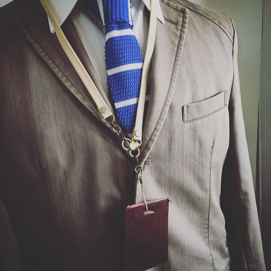 Id Holder Neck Strap Leather Strap Cicada Green TAMARUSAN