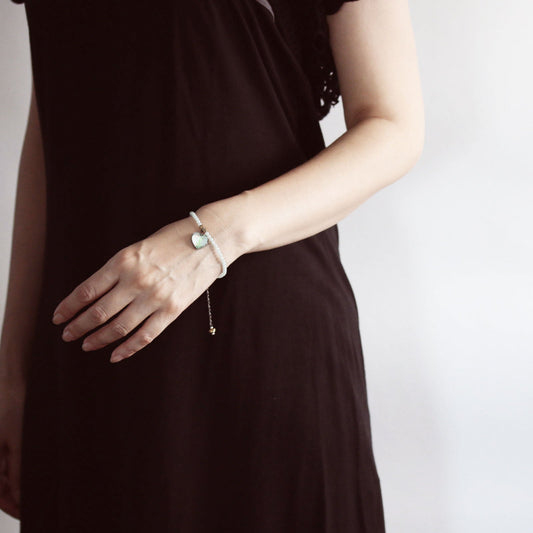 Bracelet Amazonite Heart Rose Blue TAMARUSAN